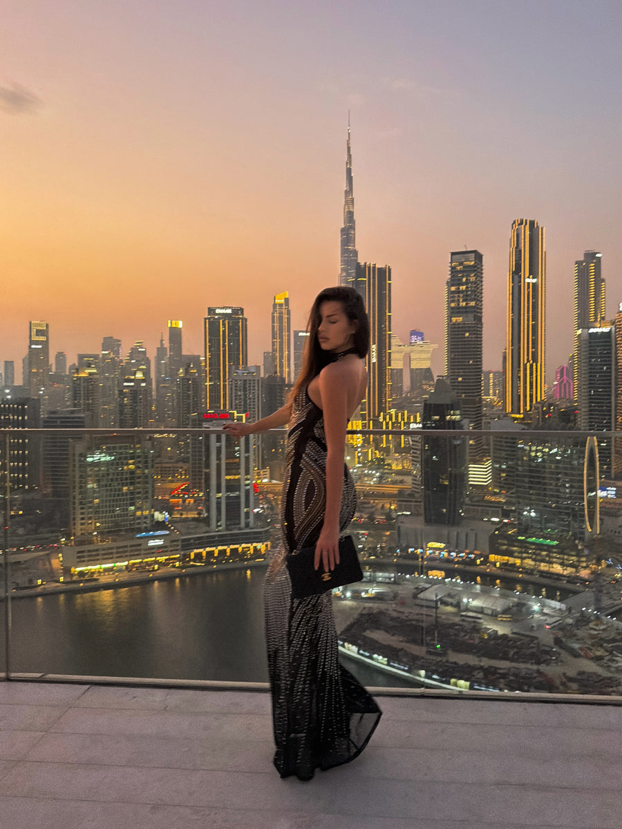 Midnight Rhinestone Glam Gown -GPLT