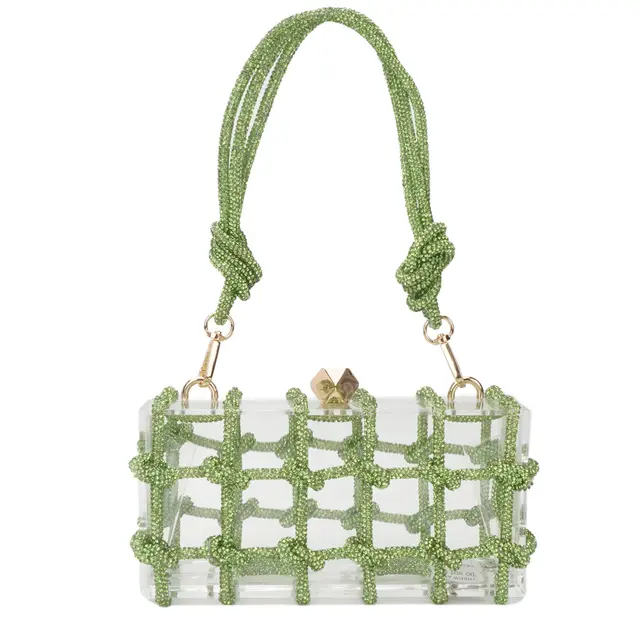 Transparent rhinestone bag