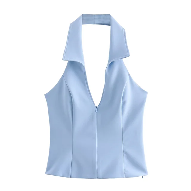 Halter Neck Collar Top