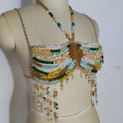 Multi Colour Pearl Bralette Top