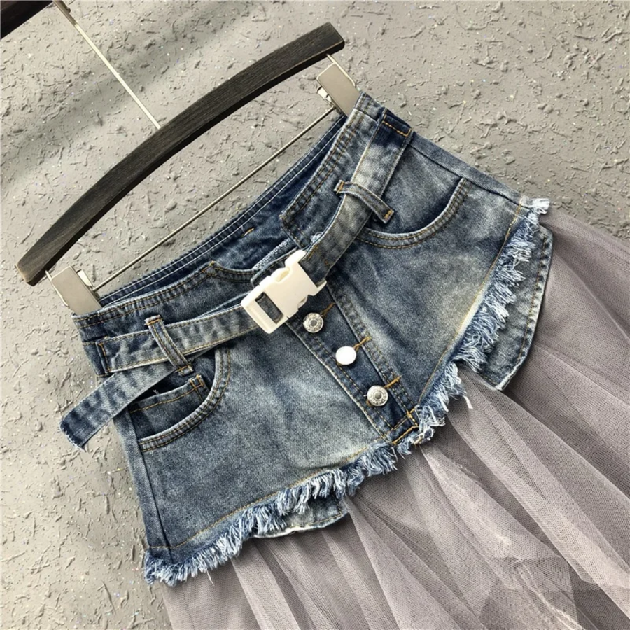 Denim Frill Skirt