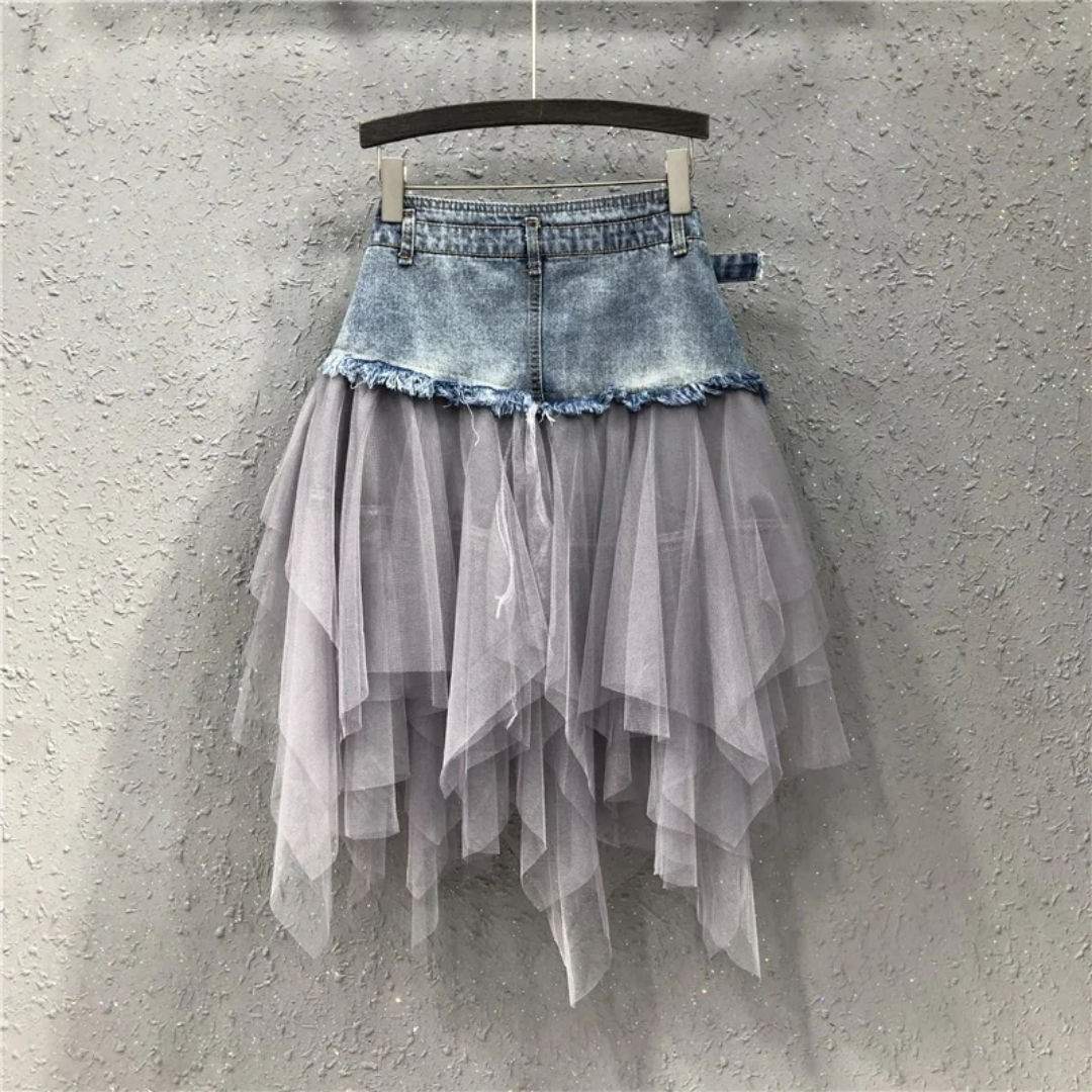 Denim Frill Skirt