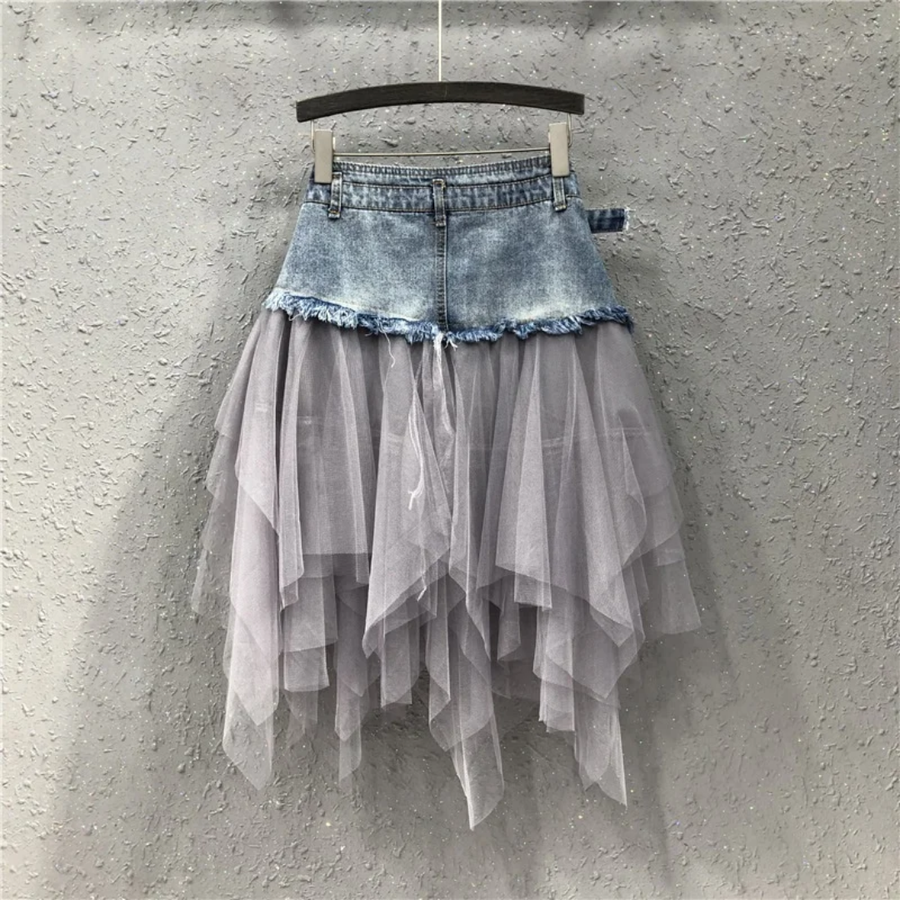 Denim Frill Skirt