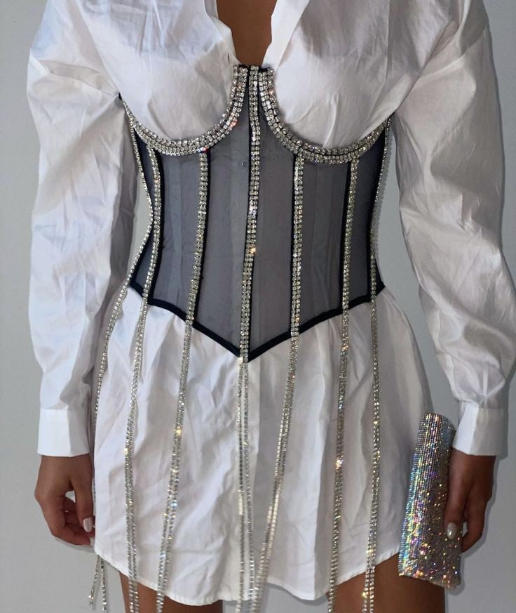Rhinestone corset bandage top – GPLT