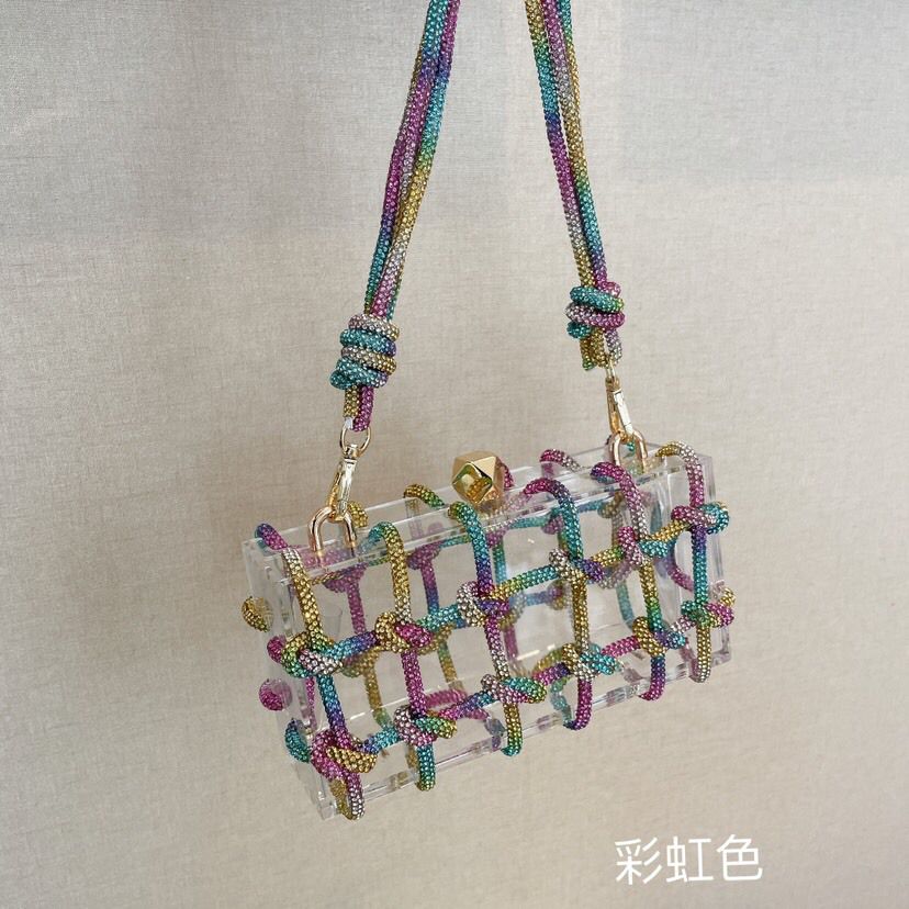 Transparent rhinestone bag