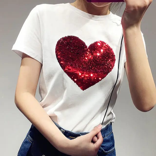 White heart tshirt