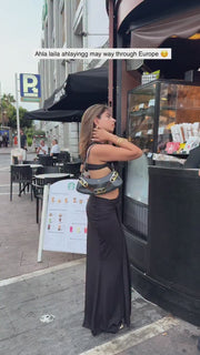 Elegant Backless Black Dress