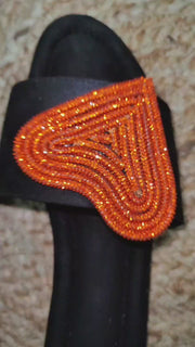 Rhinestone heart Sandals