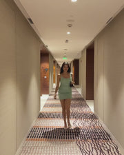Mint Green Rhinestone Party Dress