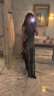 Black Rhinestone Dress