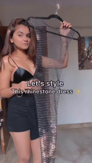 Rhinestone Mesh Dress