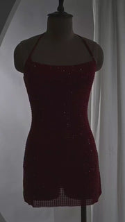 Rhinestone Red Dress