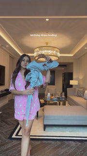 Ruffled Dress Light Blue