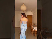 Sky Blue Embroidered Maxi Dress