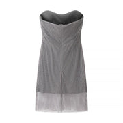 Short Rhinestone Grey Dress