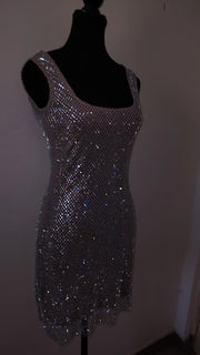 Rhinestone Diamond Backless Dress
