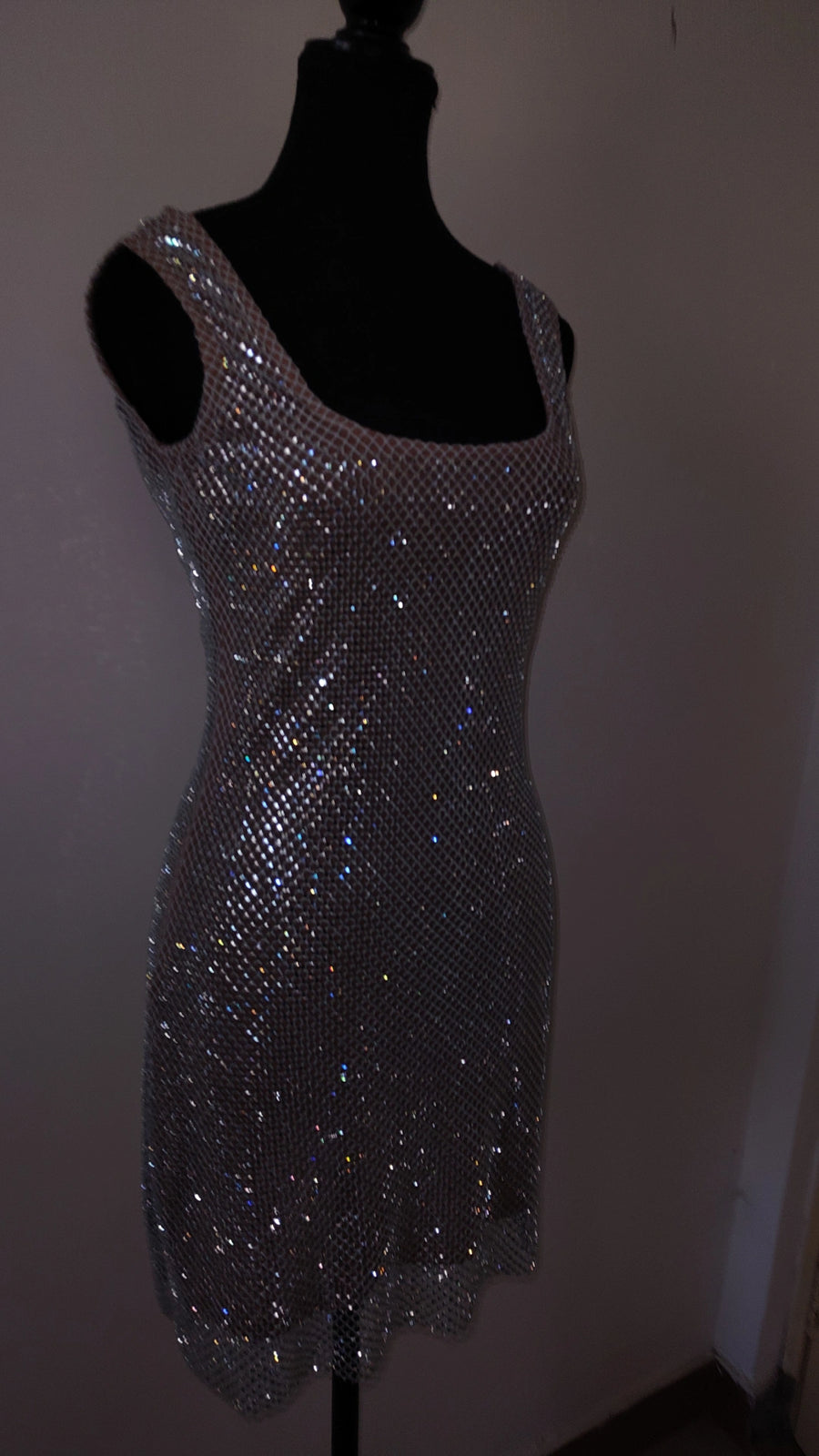 Rhinestone Diamond Backless Dress