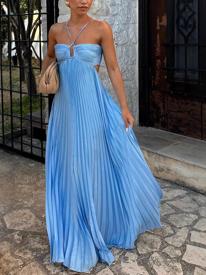 Pleated Maxi Dress