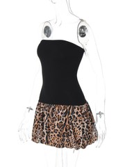 Backless Leopard Print Mini Dress