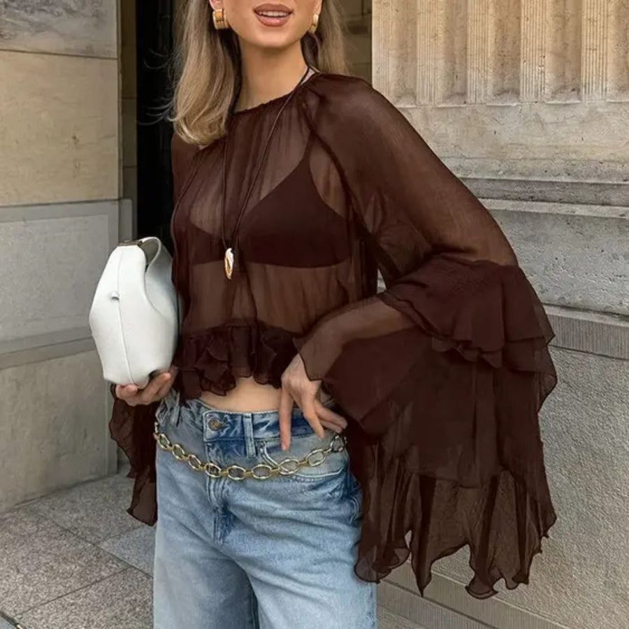 Long Flared Sleeve Top