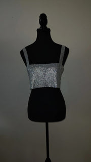 Rhinestone Shimmer Crop Top