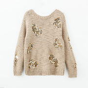 Khaki sequin top