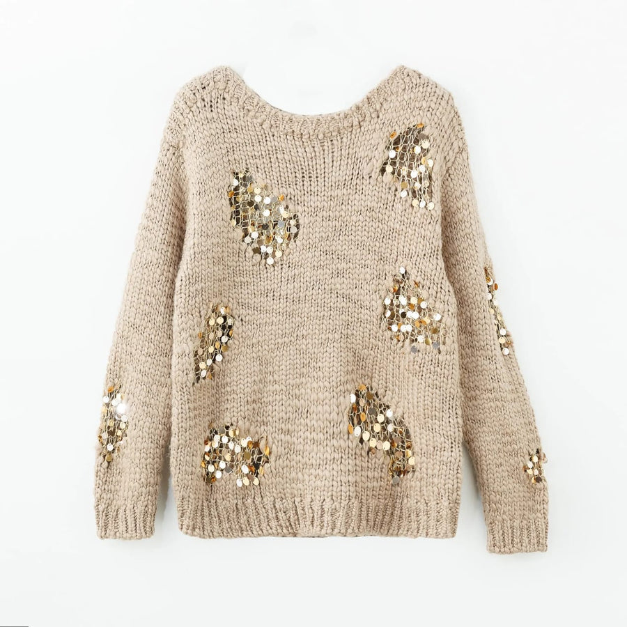 Khaki sequin top