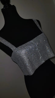 Rhinestone Shimmer Crop Top