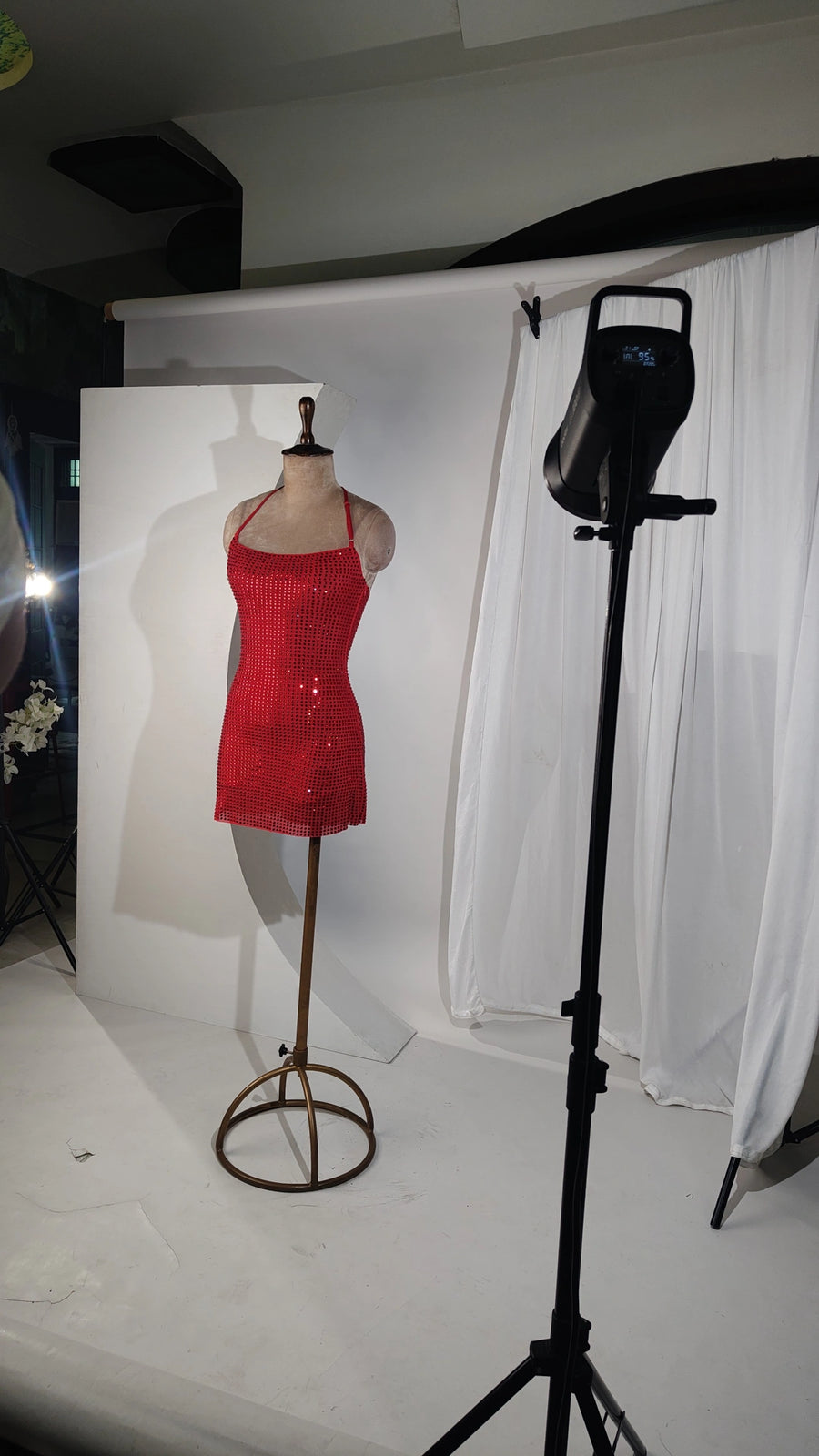 Rhinestone Red Dress