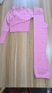 Pink Hooded Sweater With Pant