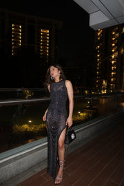 Black Rhinestone Dress