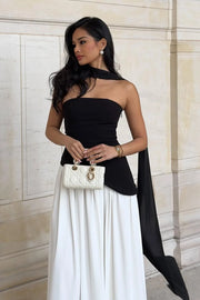 Black and white Slit Dress
