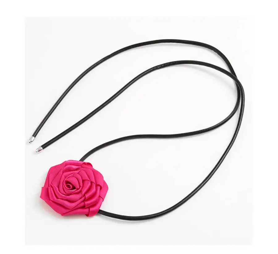 Silk Rose Flower Choker