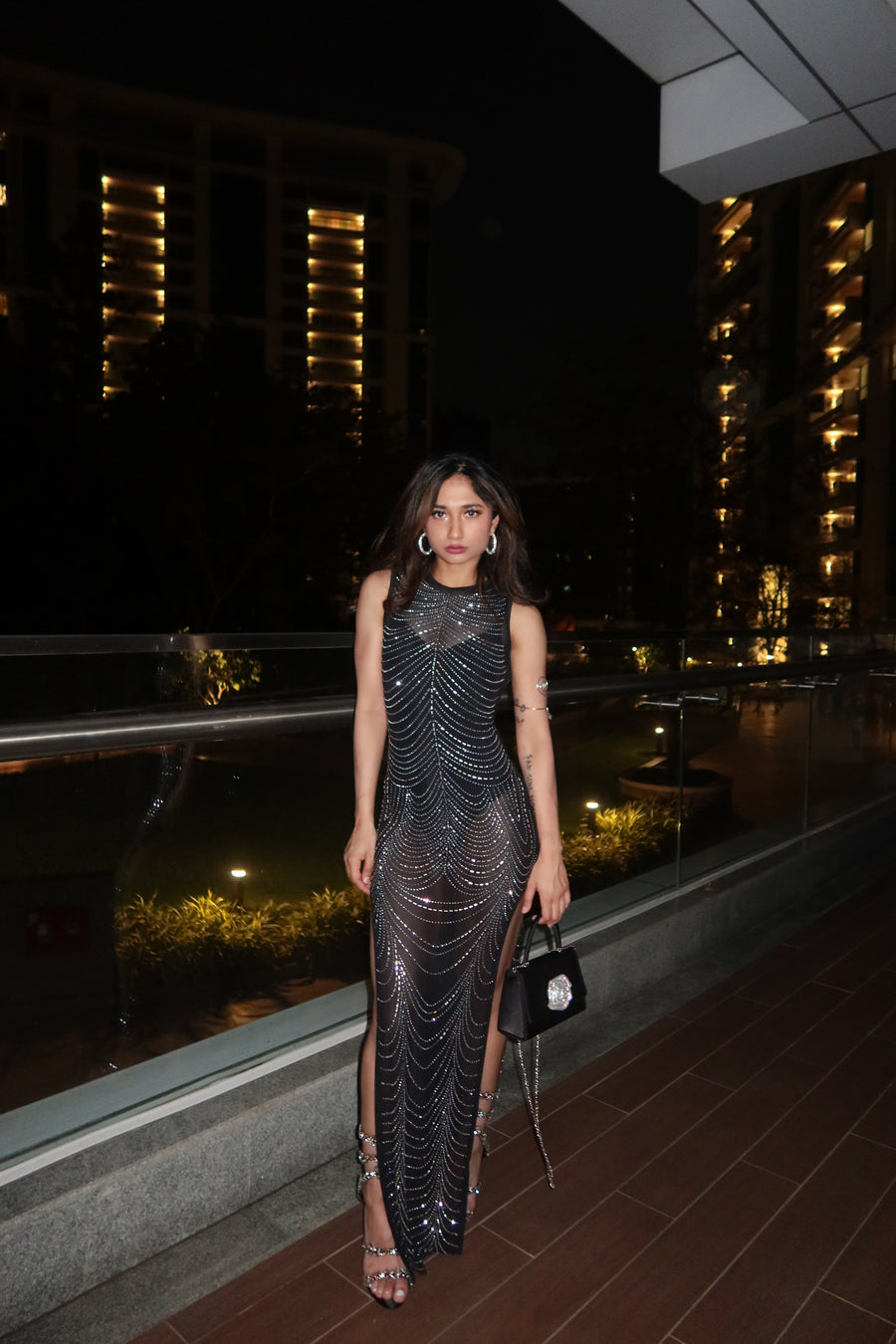 Black Rhinestone Dress