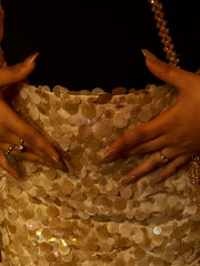 Champagne Sequin Skirt