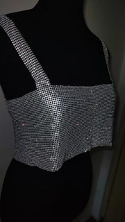Rhinestone Shimmer Crop Top