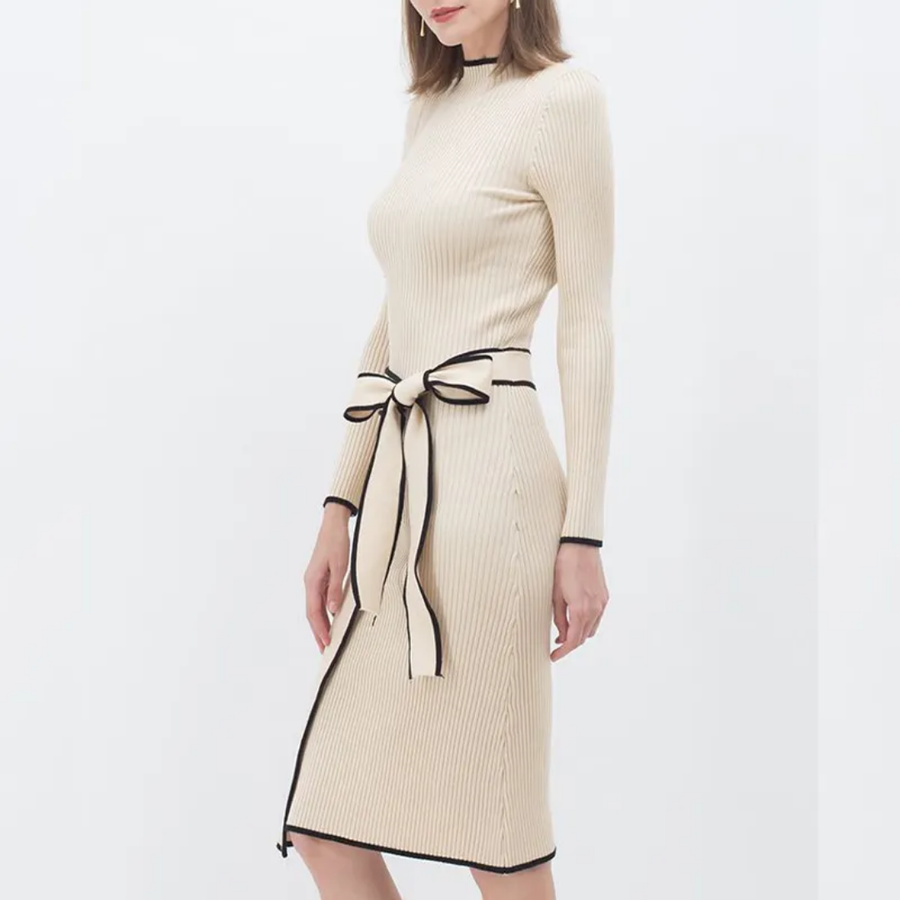 Elegant Knit Wrap Dress