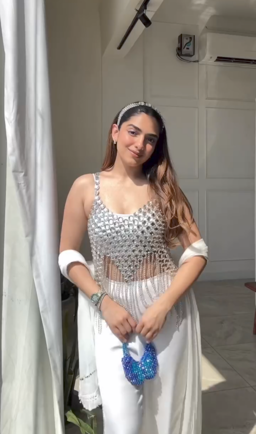 Silver Rhinestone Top