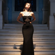 Cutout suspender long dress