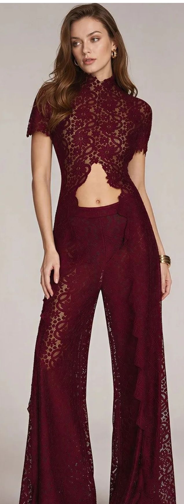 Burgundy Lace Coord Set