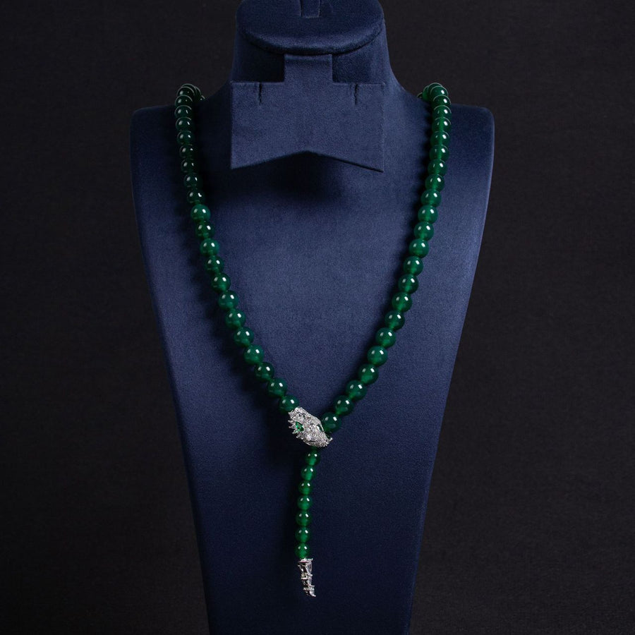 Green Beads Snake Pendent