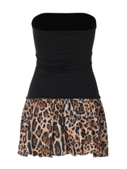Backless Leopard Print Mini Dress
