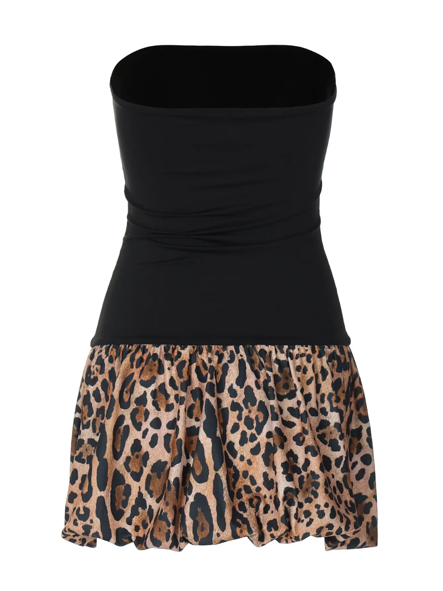 Backless Leopard Print Mini Dress