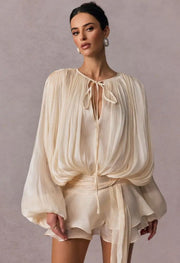 Ruffled White Dress