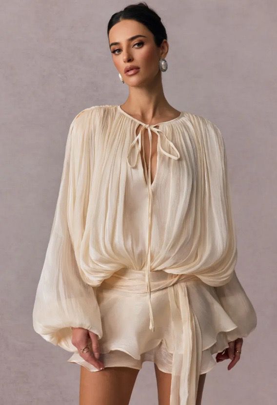 Ruffled White Dress
