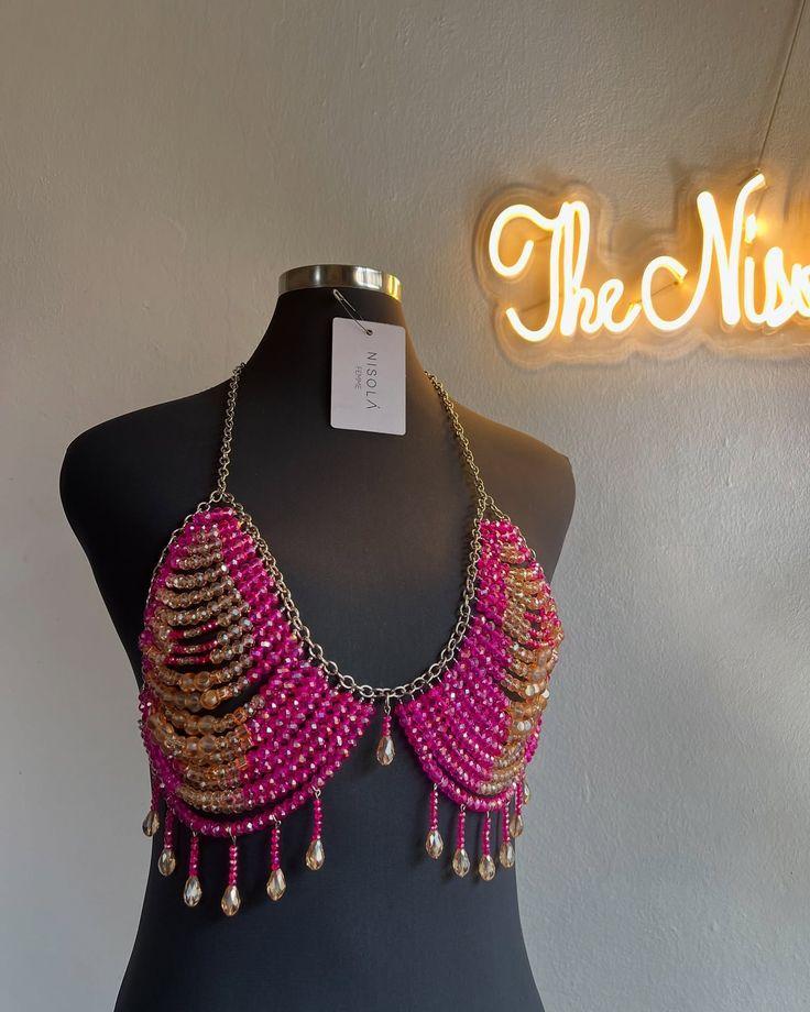 Pink and gold Bralette