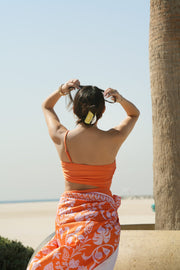 One shoulder Orange Beach wear