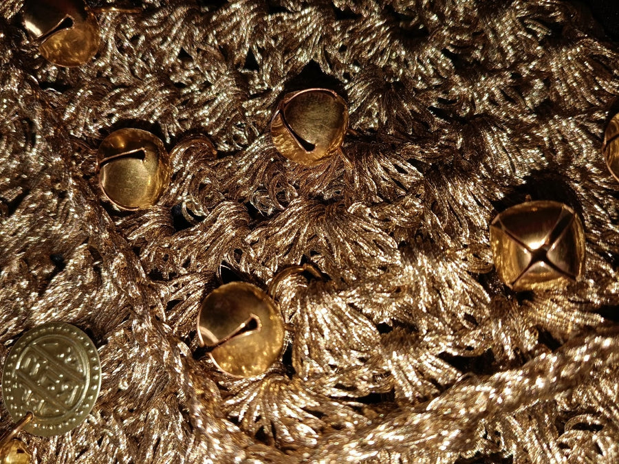 Gold Coin Crochet Tote Bag