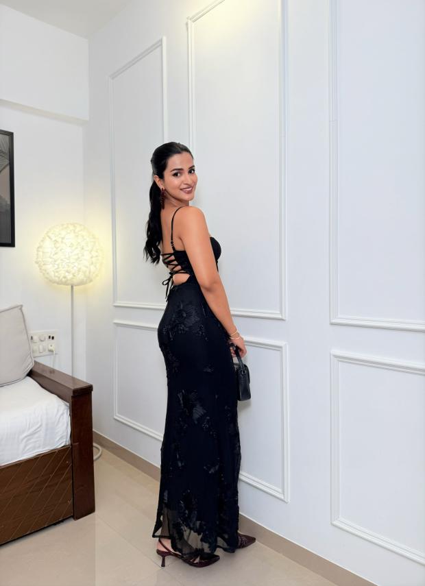 Black Embroidered Maxi Dress