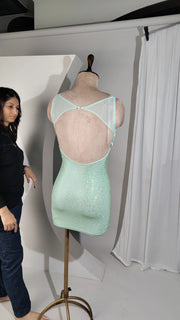 Mint Green Rhinestone Birthday Dress